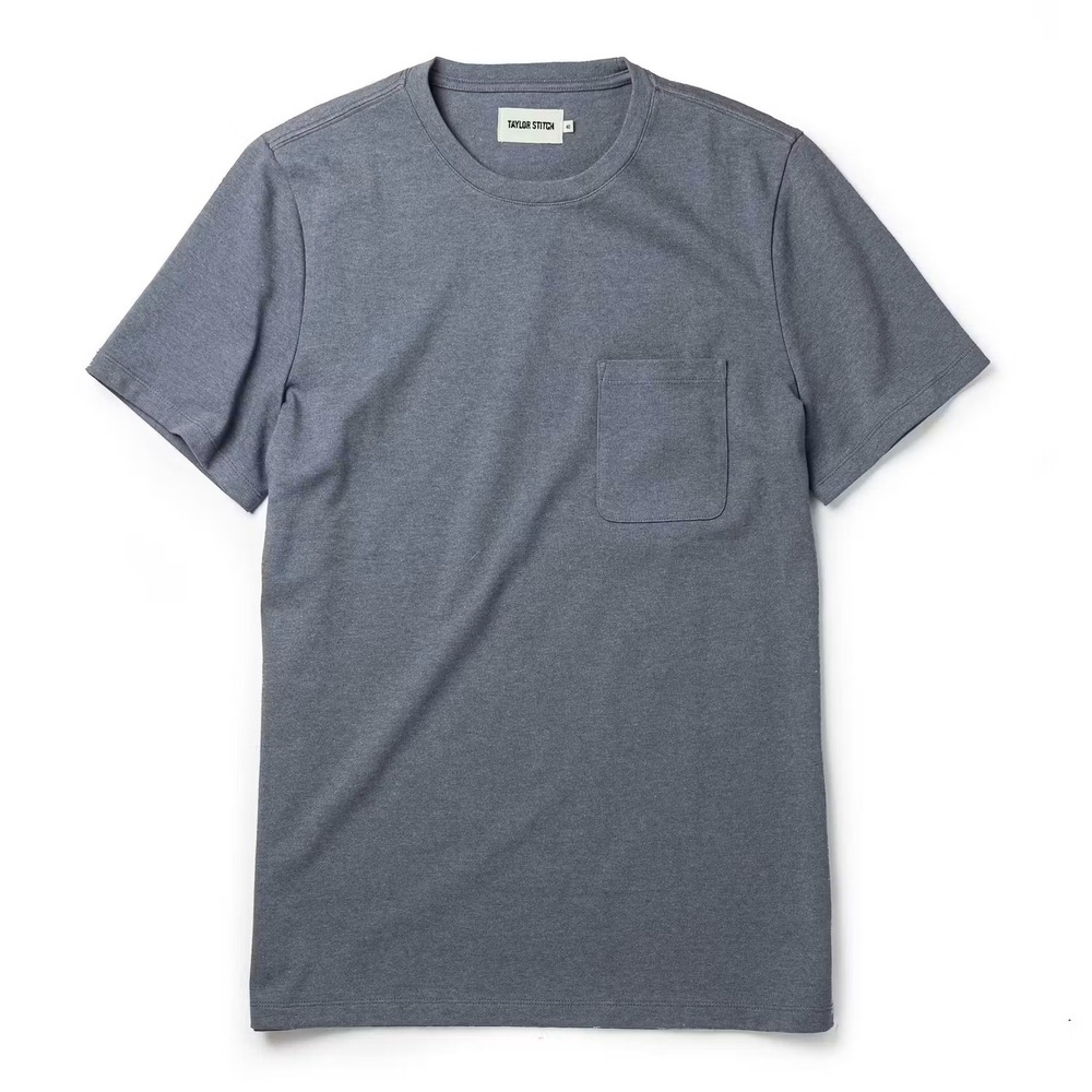 Taylor Stitch The Heavy Bag Tee T-Shirt Boulder Blue Cotton Blend Size 44 XL